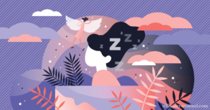Colorful image of restful and sleeping graphics, soft colors, scenery and nature